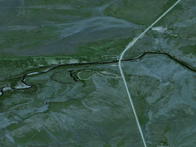 Aerial image of West Fork Campground (Taylor Highway MP 49)