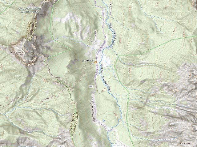 USGS topographic map of West Fork Cimarron Dispersed