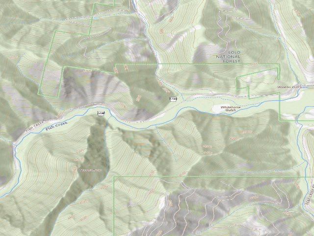 USGS topographic map of West Fork Fish A