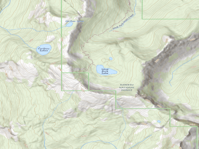 USGS topographic map of West Fork Lake
