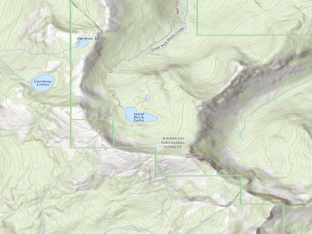USGS topographic map of West Fork Lake