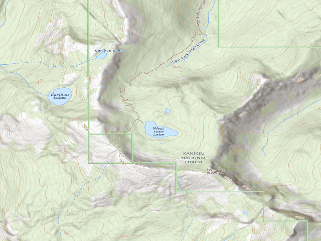 USGS topographic map of West Fork Lake