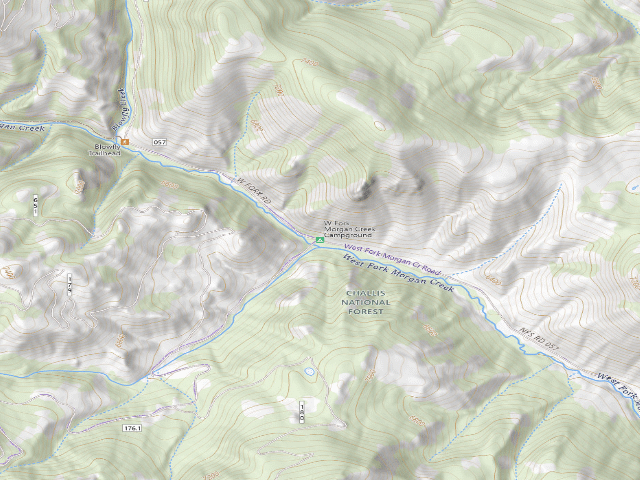 USGS topographic map of West Fork Morgan Creek Campground