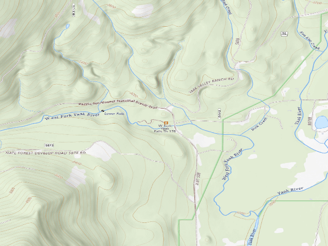 USGS topographic map of West Fork Yaak Campsite
