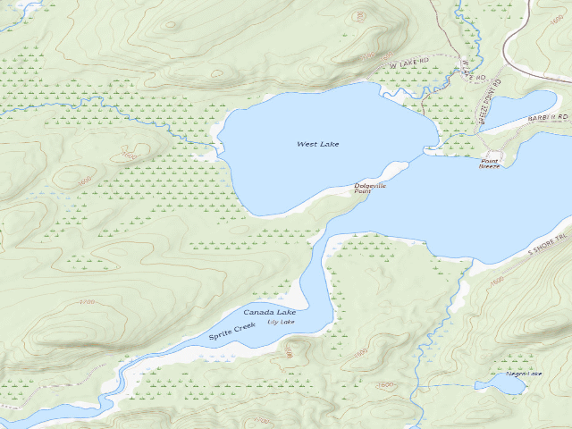 USGS topographic map of West Lake #1 (Ferris Lake Wild Forest)