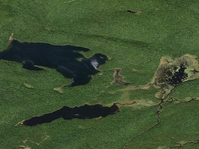 Aerial image of West Lake Former Caretaker Clearing Tentsites (West Canada Lake Wilderness)