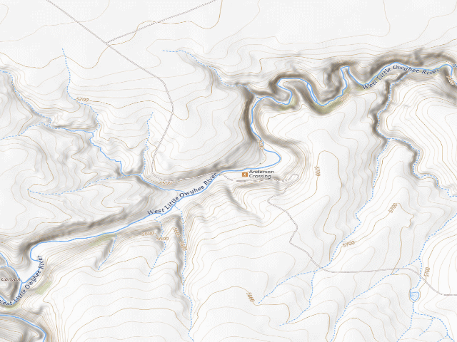 USGS topographic map of West Little Owyhee Wild And Scenic River