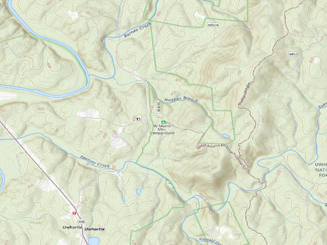 USGS topographic map of West Morris Mtn. Campground