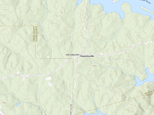 USGS topographic map of West Point WMA - Campground 2 (south)