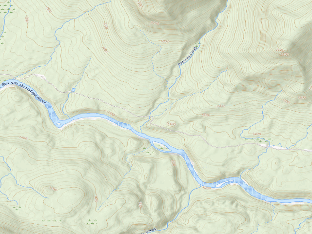 USGS topographic map of West River Road Campsite #2 (Silver Lake Wilderness)