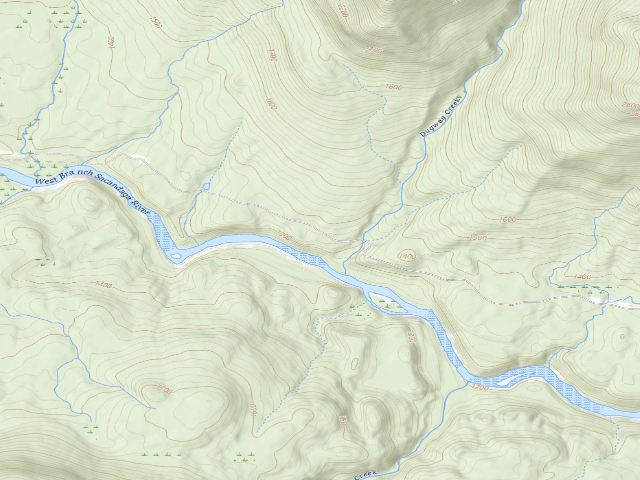 USGS topographic map of West River Road Campsite #3 (Silver Lake Wilderness)