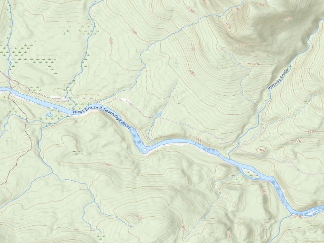 USGS topographic map of West River Road Campsite #4 (Silver Lake Wilderness)
