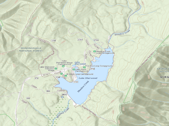 USGS topographic map of West Shore Loop Campground