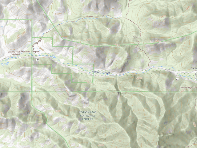 USGS topographic map of West Turkey Creek Campground