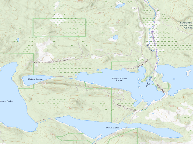 USGS topographic map of West Twin Lake Site 1