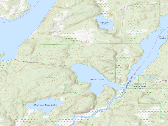 USGS topographic map of West Twin Lake Site 1