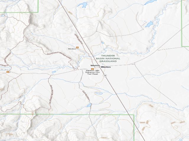 USGS topographic map of Weston Hills