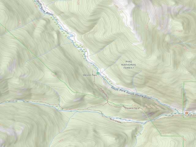 USGS topographic map of Weston Pass