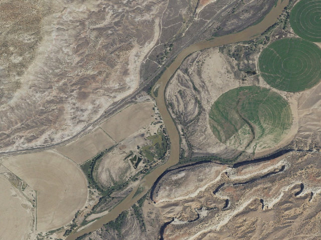 Aerial image of Westwater Canyon River
