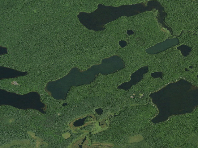 Aerial image of Whey Pond Campsite (Saranac Lakes Wild Forest)