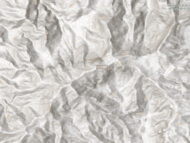 USGS topographic map of Whipple Mountains Wilderness
