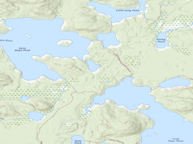 USGS topographic map of Whipple Pond Campsite (Saint Regis Canoe Area)