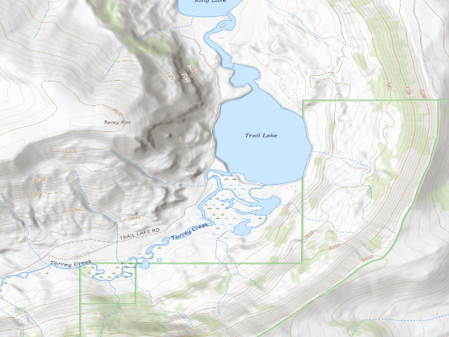 USGS topographic map of Whiskey Basin WHMA — Trail Lake Camping Area #2