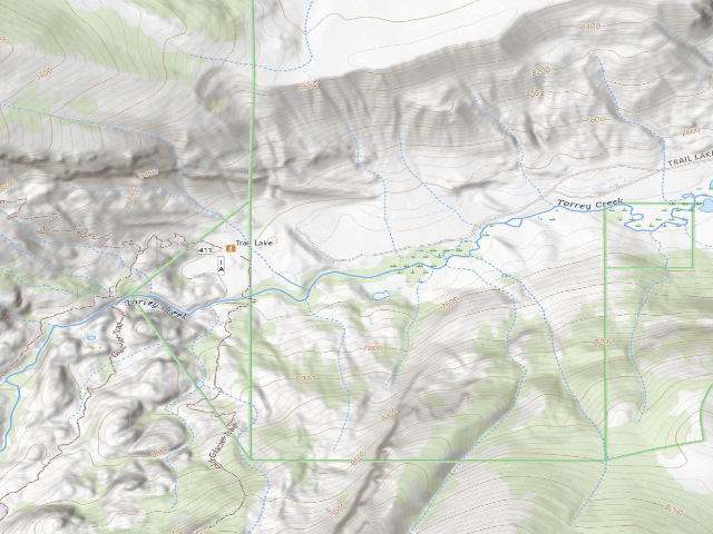 USGS topographic map of Whiskey Basin WHMA — Trail Meadow Camping Area