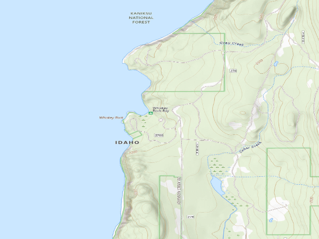 USGS topographic map of Whiskey Rock Bay Day Use