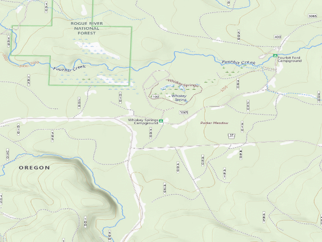 USGS topographic map of Whiskey Springs Campground