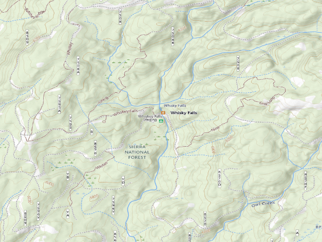 USGS topographic map of Whisky Falls