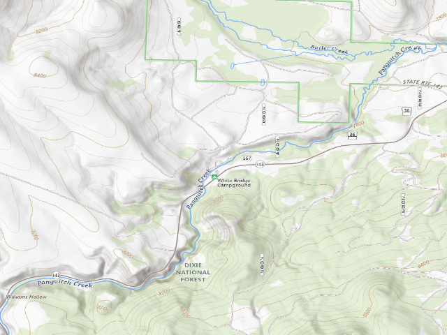 USGS topographic map of White Bridge Campground