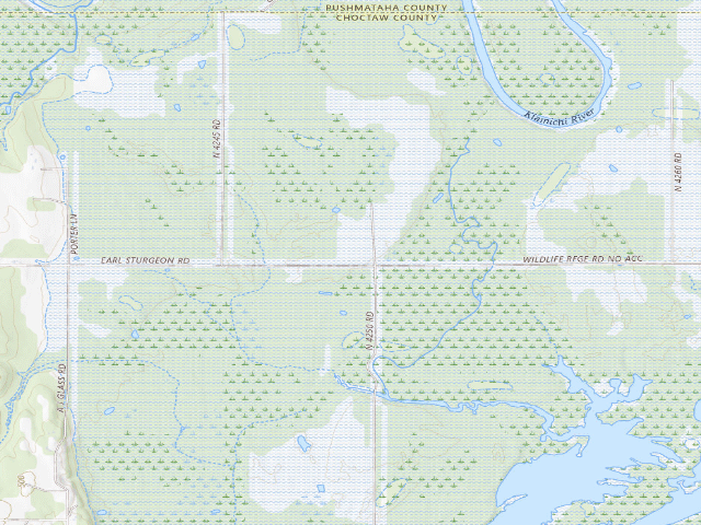 USGS topographic map of White Camp (Hugo WMA)