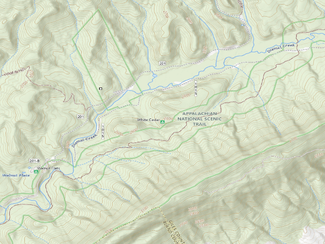 USGS topographic map of White Cedar