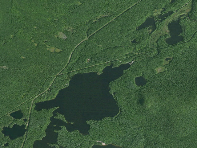 Aerial image of White Fathers Point Campsite #1 (Debar Mountain Wild Forest)