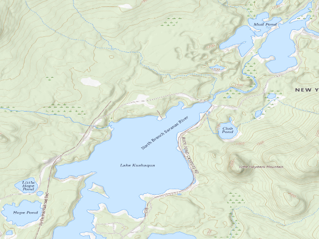 USGS topographic map of White Fathers Point Campsite #1 (Debar Mountain Wild Forest)