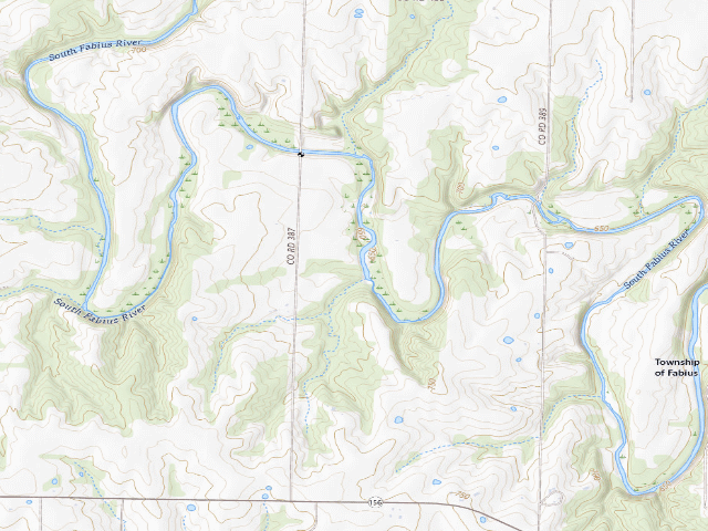 USGS topographic map of White Oak Bend Access