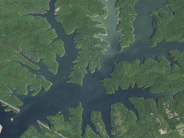 Aerial image of White Oak Boat-In Campground