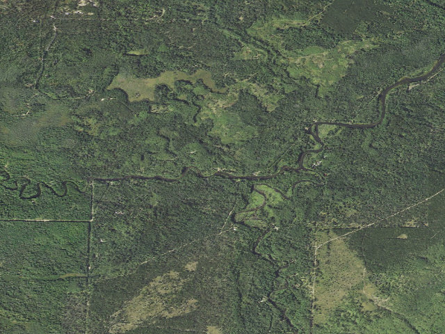 Aerial image of White Pine Canoe Camp