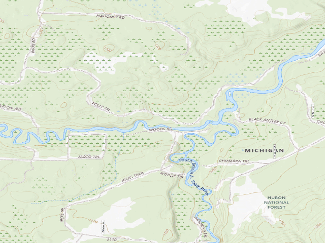 USGS topographic map of White Pine Canoe Camp