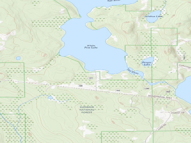USGS topographic map of White Pine Lake Rustic Campground