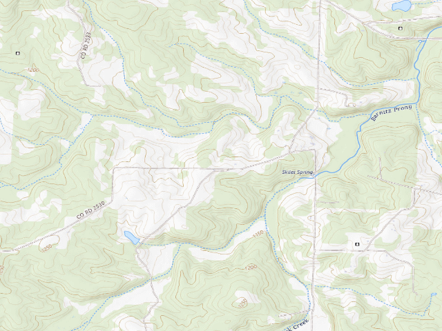 USGS topographic map of White River Trace Conservation Area