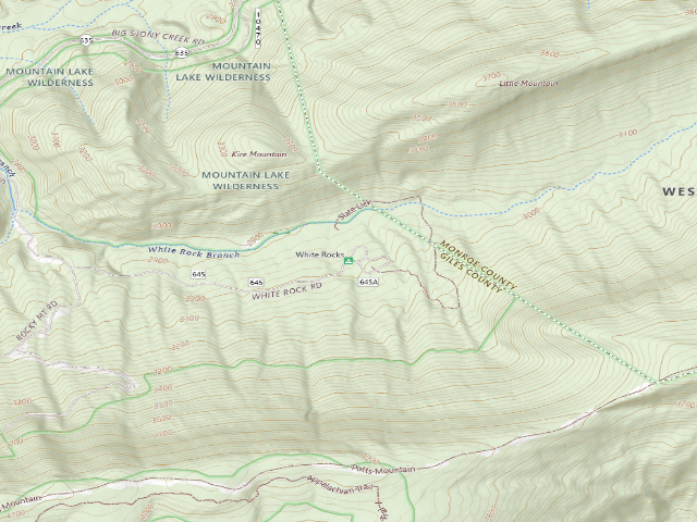 USGS topographic map of White Rocks