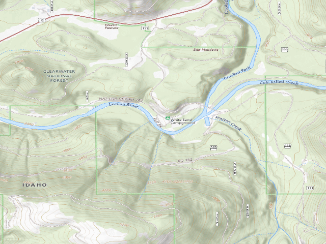 USGS topographic map of White Sand Campground