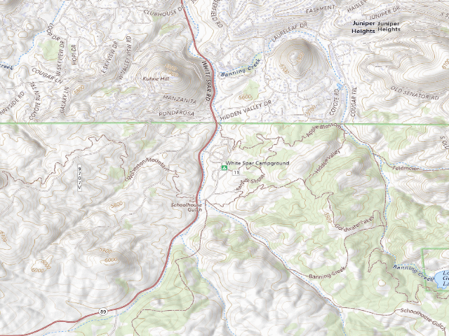 USGS topographic map of White Spar Campground