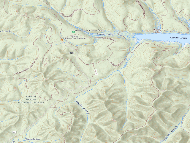 USGS topographic map of White Sulphur Horse Camp