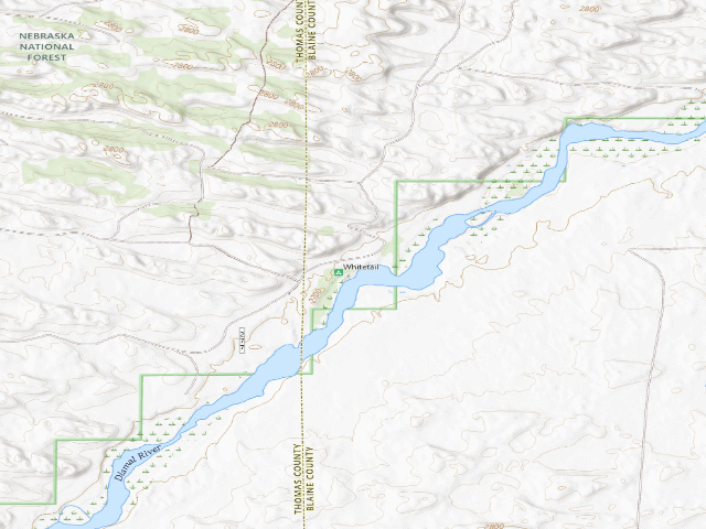 USGS topographic map of White Tail Campground