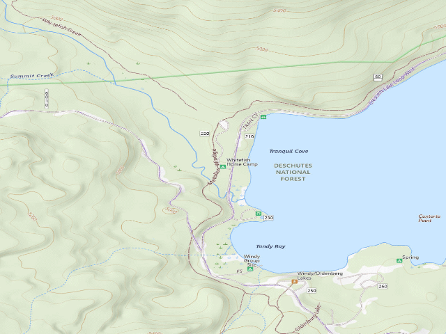 USGS topographic map of Whitefish Horse Camp