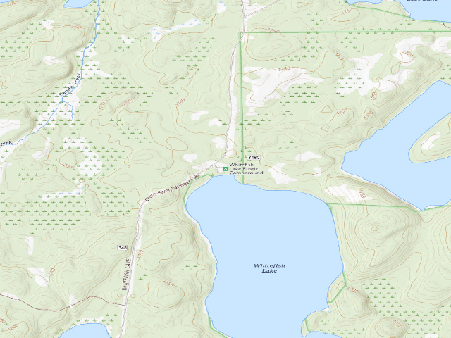USGS topographic map of Whitefish Lake Rustic Campground