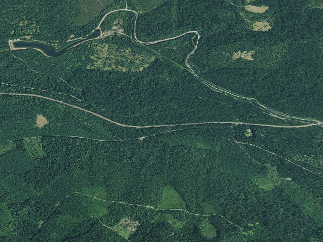 Aerial image of Whitehorse Falls Campground